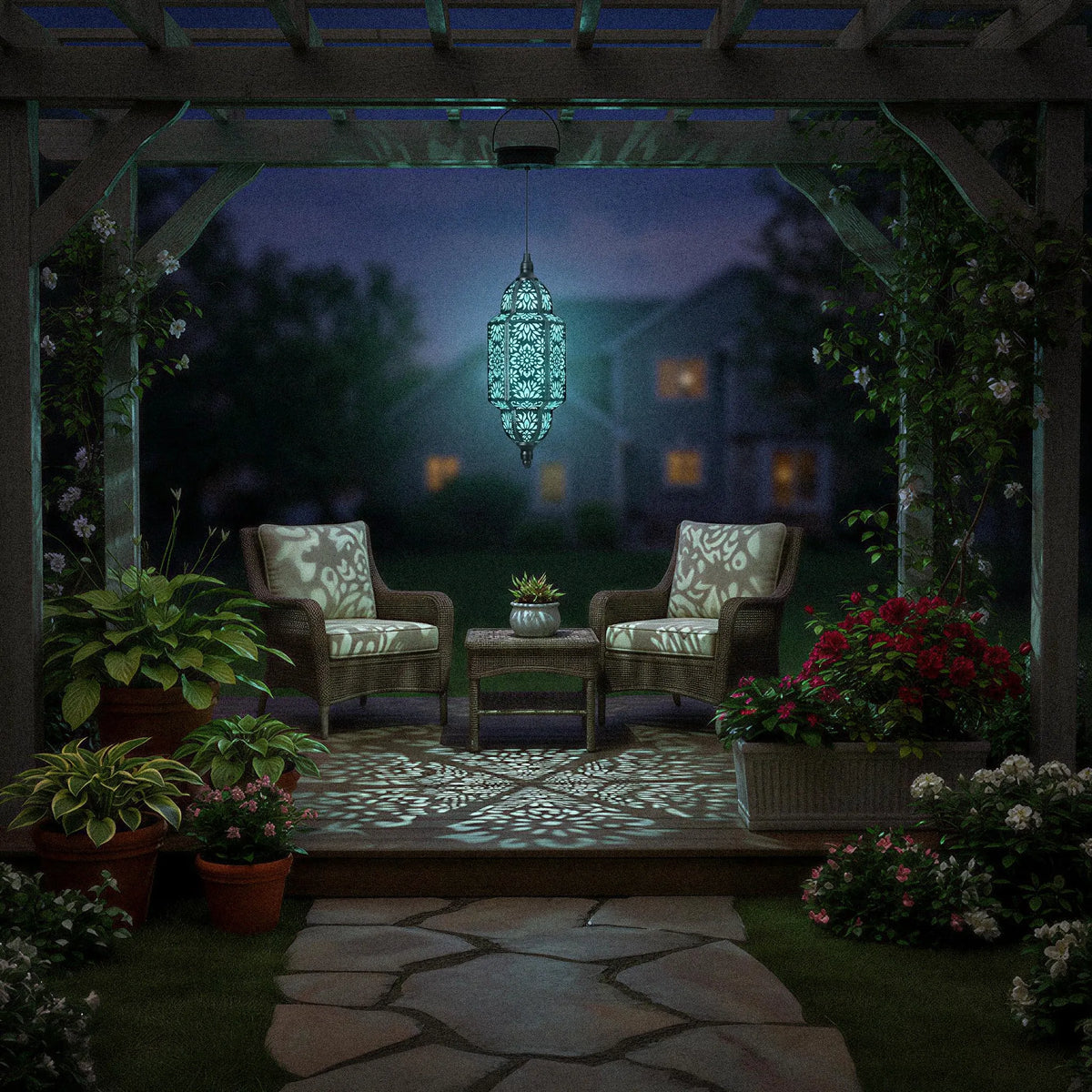 Moroccan Style Metal Solar Lantern