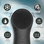 Silicone Face Scrubber – Electric Facial Cleansing Brush with 6 Speed Vibration Technology – Rechargeable & Waterproof Exfoliating Face Massager for Deep Cleansing & Glowing Skin (Men & Women)