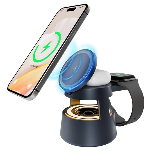 5-in-1 Wireless Charging Station with MagSafe & Mushroom Light