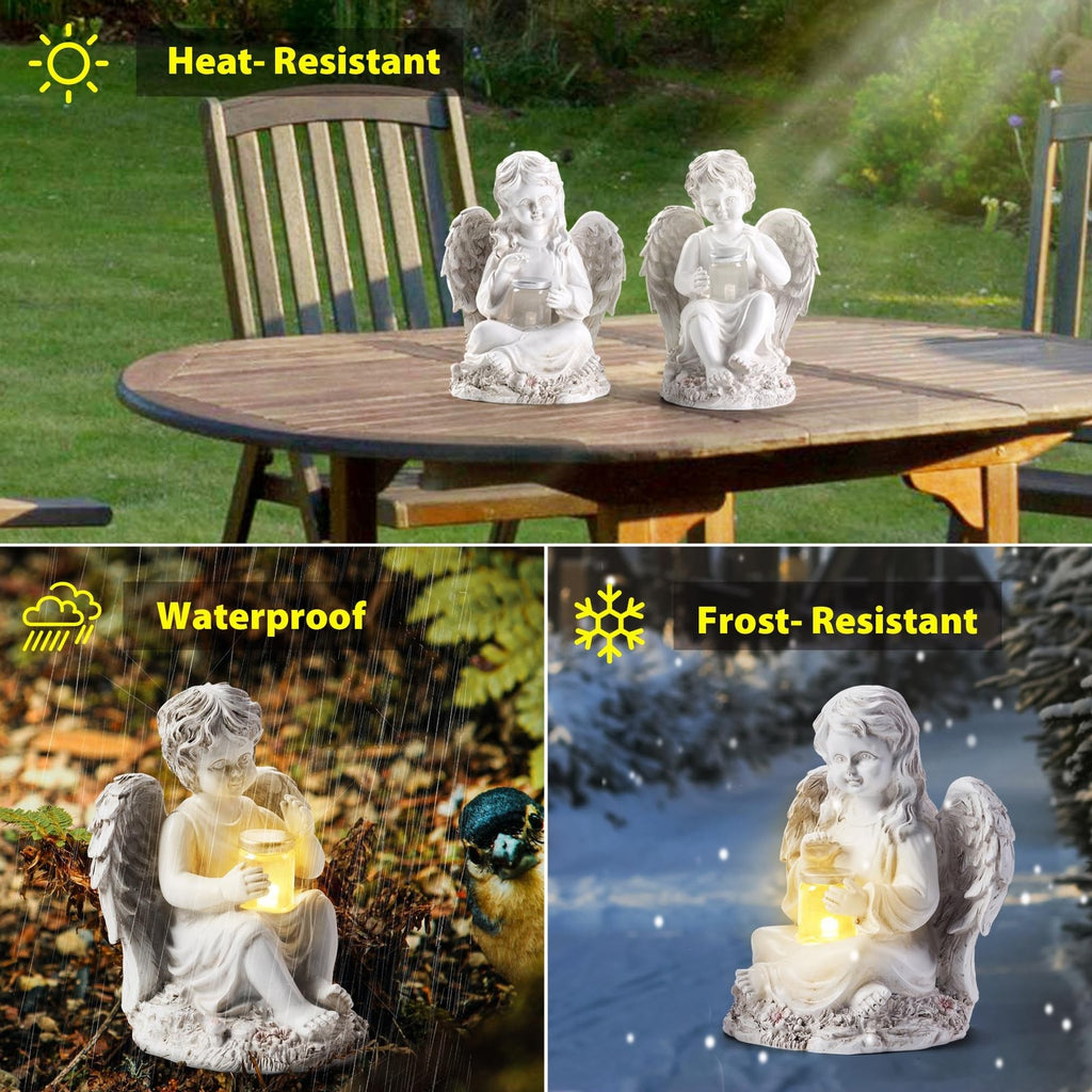 Outdoor Angel Statue Garden Decor, 2 Pack