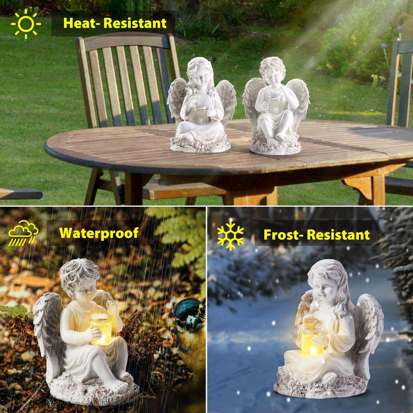 Outdoor Angel Statue Garden Decor, 2 Pack