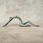 Stretching Lady Bronze Sculpture