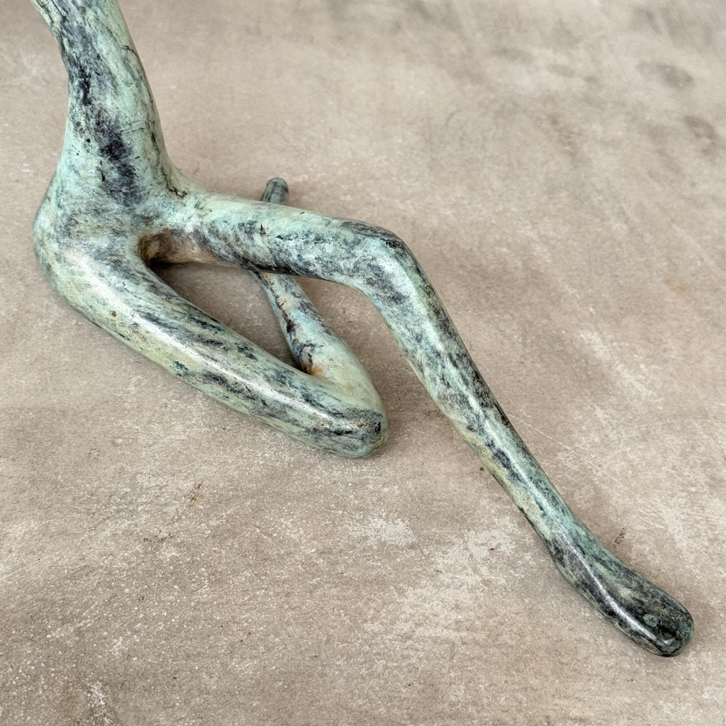 Stretching Lady Bronze Sculpture