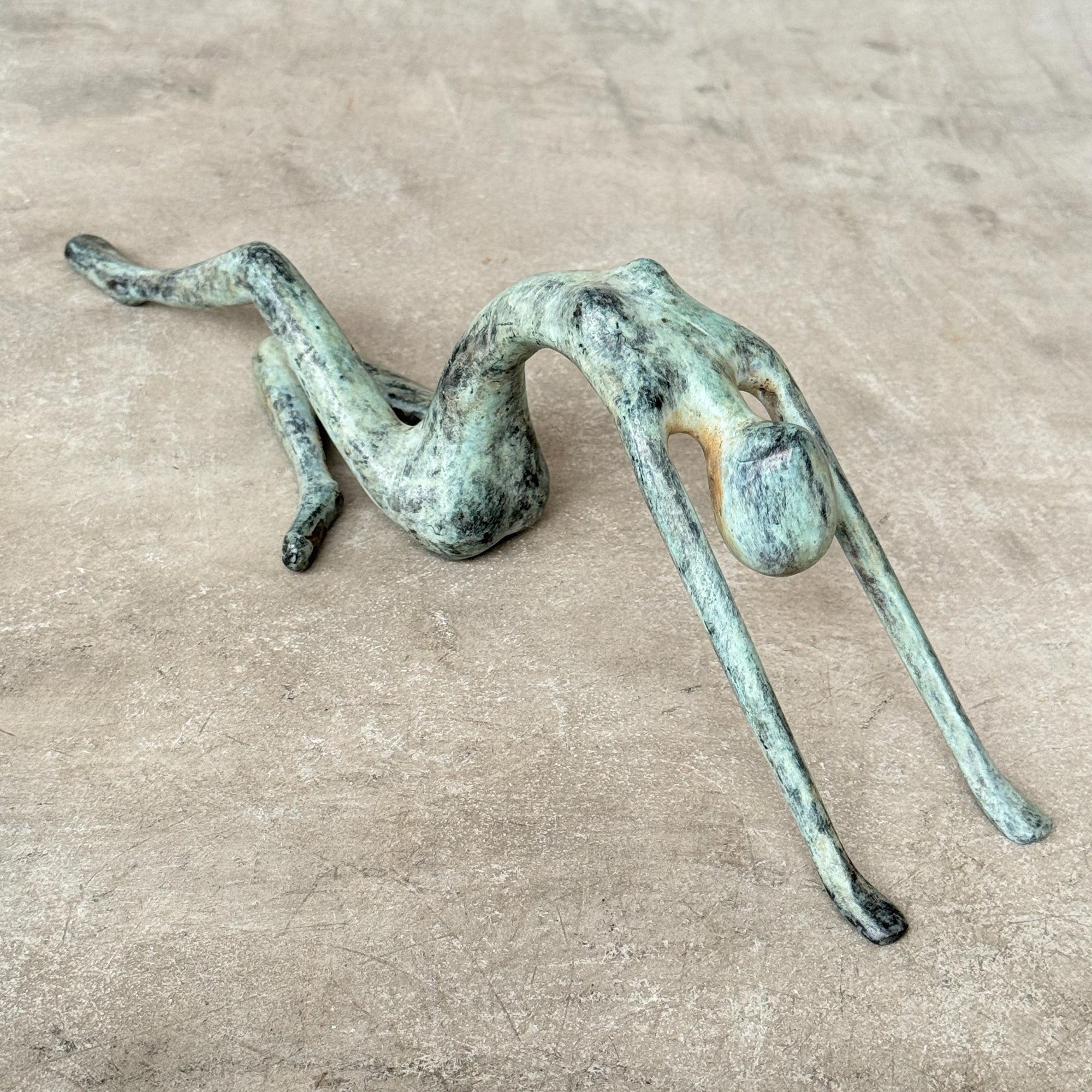 Stretching Lady Bronze Sculpture