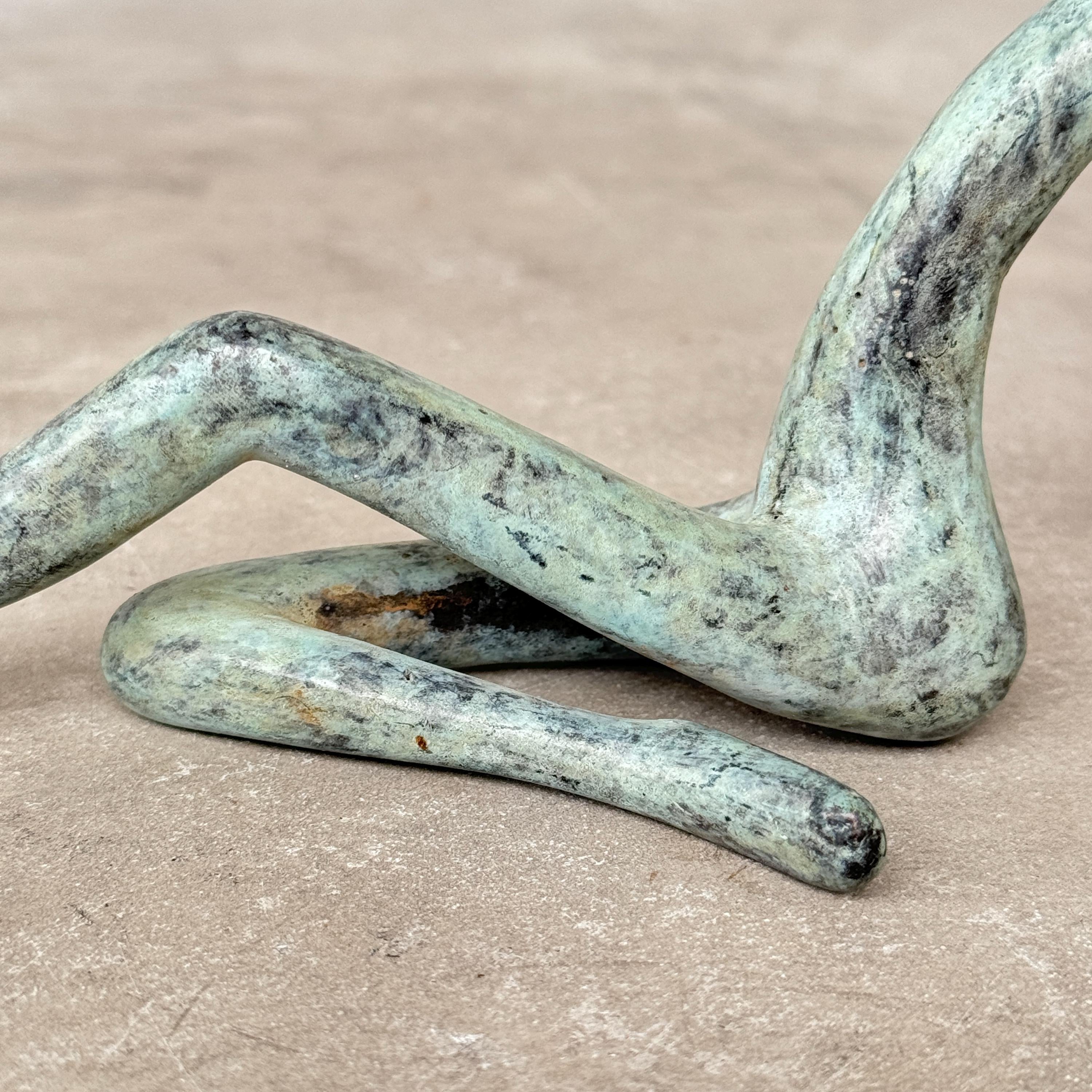 Stretching Lady Bronze Sculpture