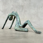 Stretching Lady Bronze Sculpture