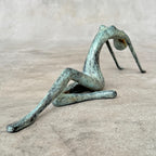 Stretching Lady Bronze Sculpture