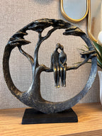 Bronze Couple in Tree Sculpture