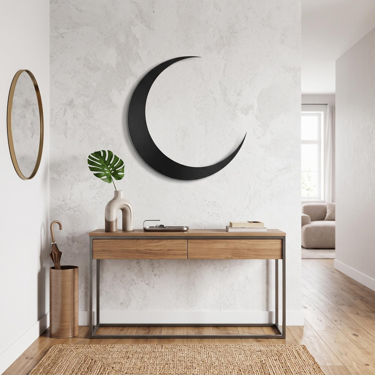 Crescent Moon Metal Wall Art