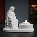 Hestia Goddess LED Tealight Holder - 3D Printed Classical Greek Statue Candle Stand - Hearth & Home Devotional Altar Sculpture for Flameless Tea Lights & Spiritual Decor