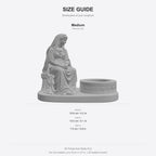Hestia Goddess LED Tealight Holder - 3D Printed Classical Greek Statue Candle Stand - Hearth & Home Devotional Altar Sculpture for Flameless Tea Lights & Spiritual Decor