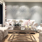 3-piece Silver Metal Jeweled Wall Art Set
