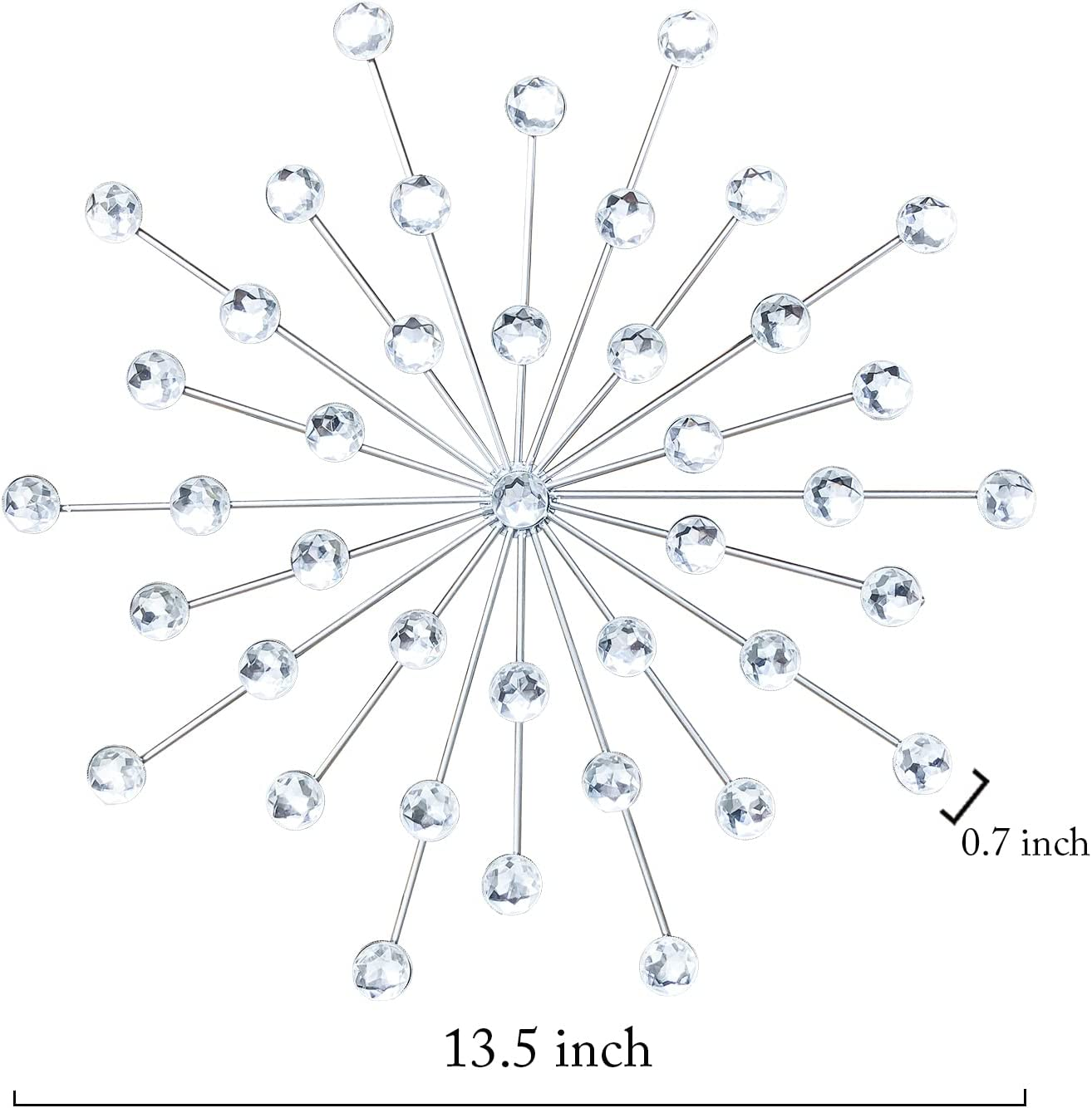 3-piece Silver Metal Jeweled Wall Art Set