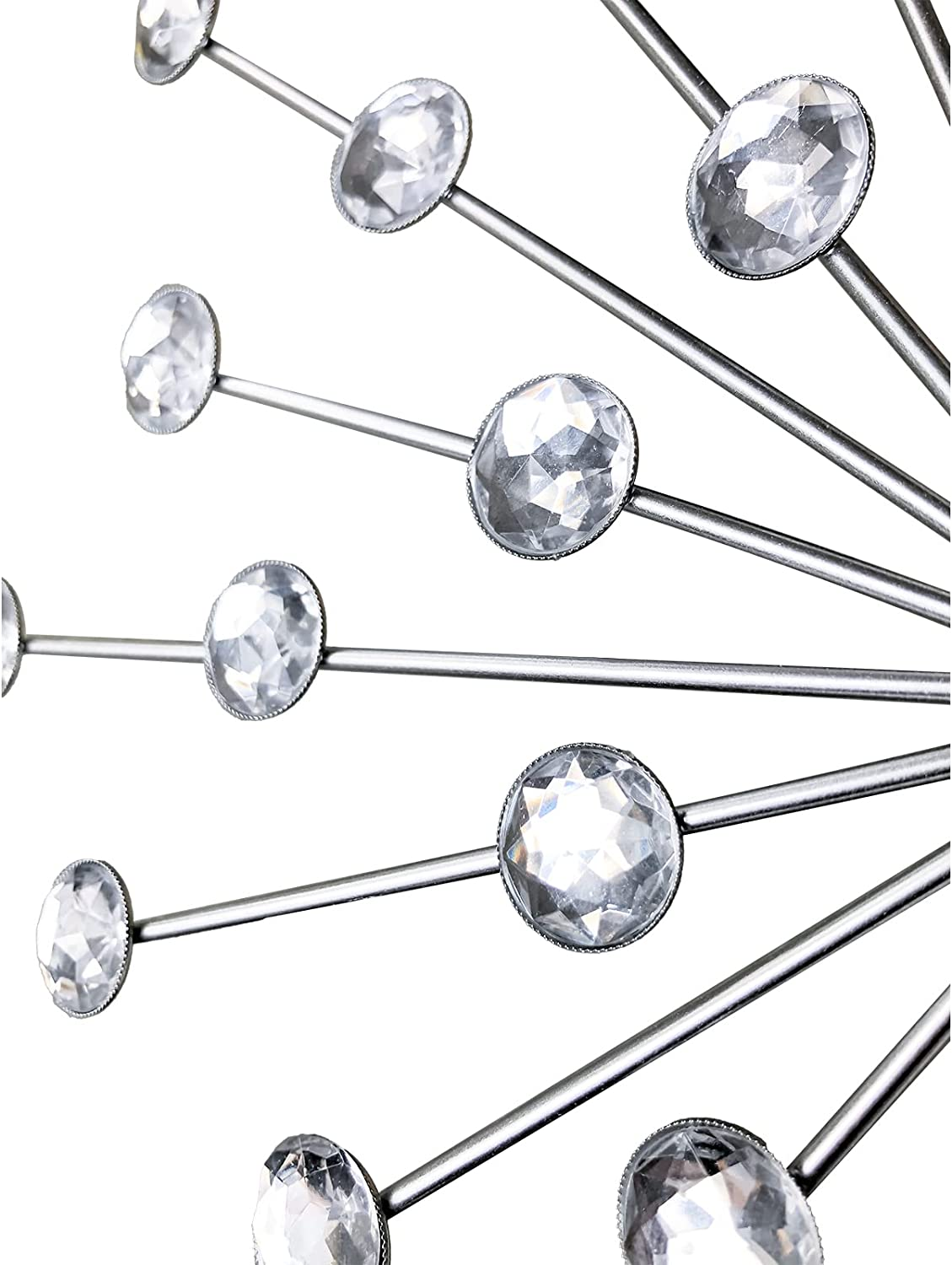 3-piece Silver Metal Jeweled Wall Art Set