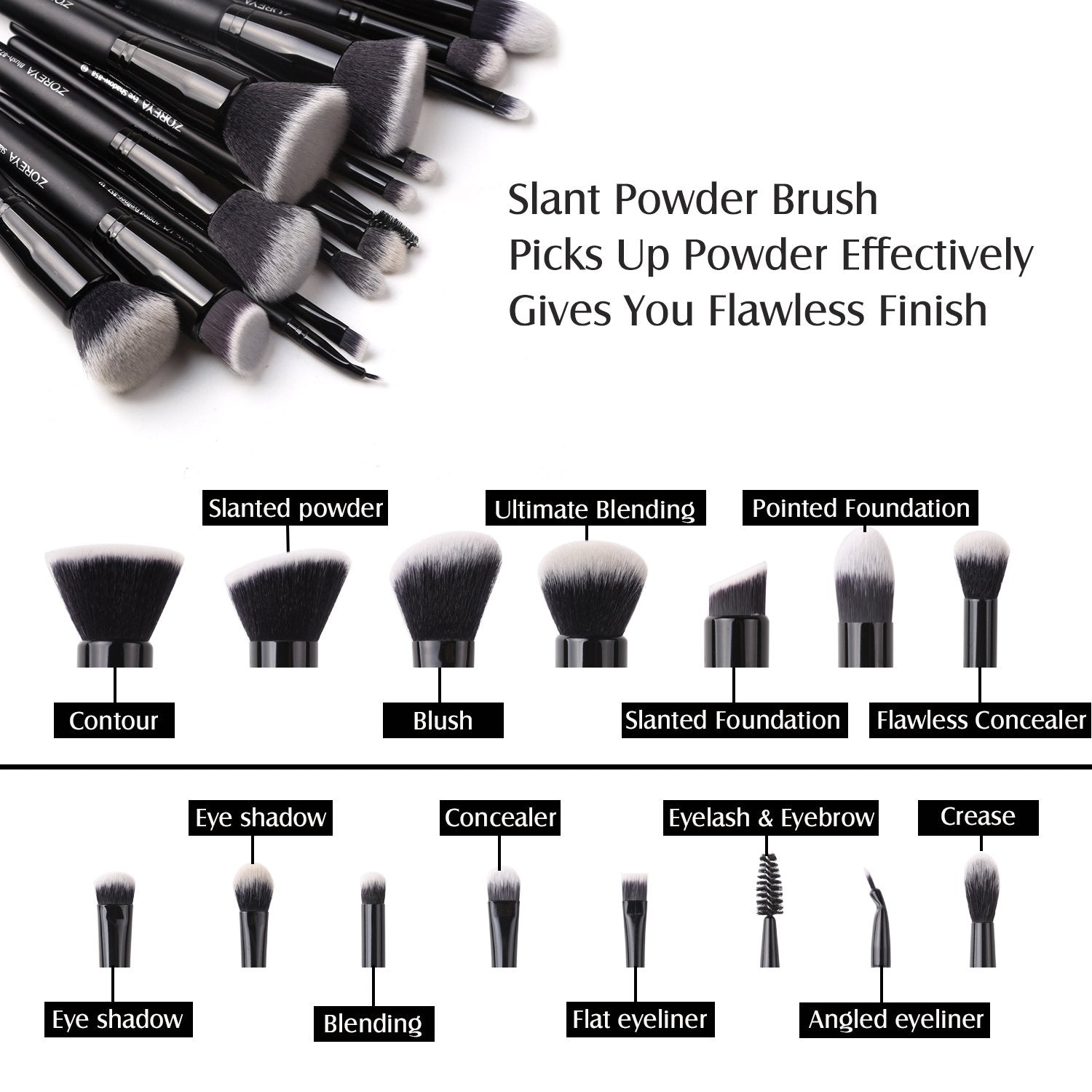 ZOREYA Makeup Brushes 